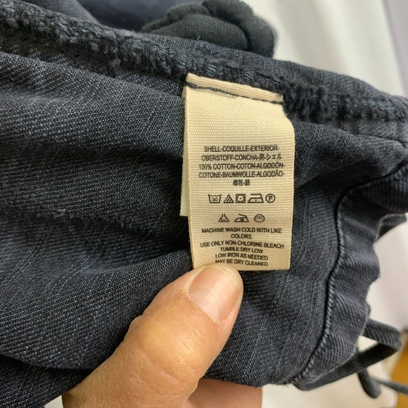 Free People Denim Moto Jacket Womens Small Black Oversized Corset Lace-Up Sides - Picture 15 of 16